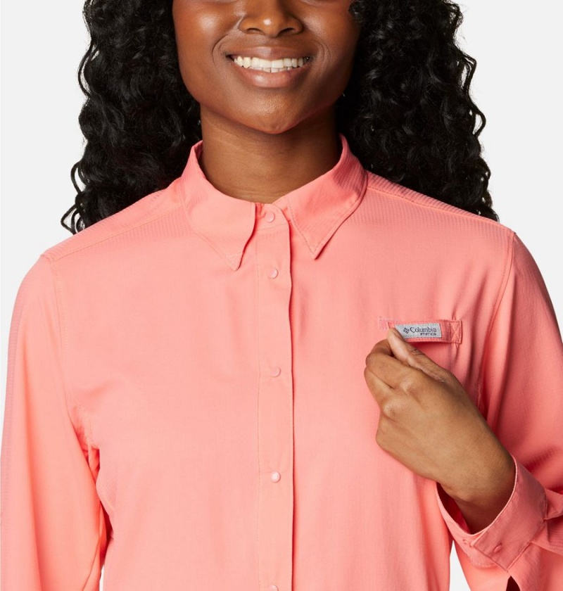 Columbia PFG Tamiami II Long Sleeve Women's Shirt Orange | BTFXIK-702