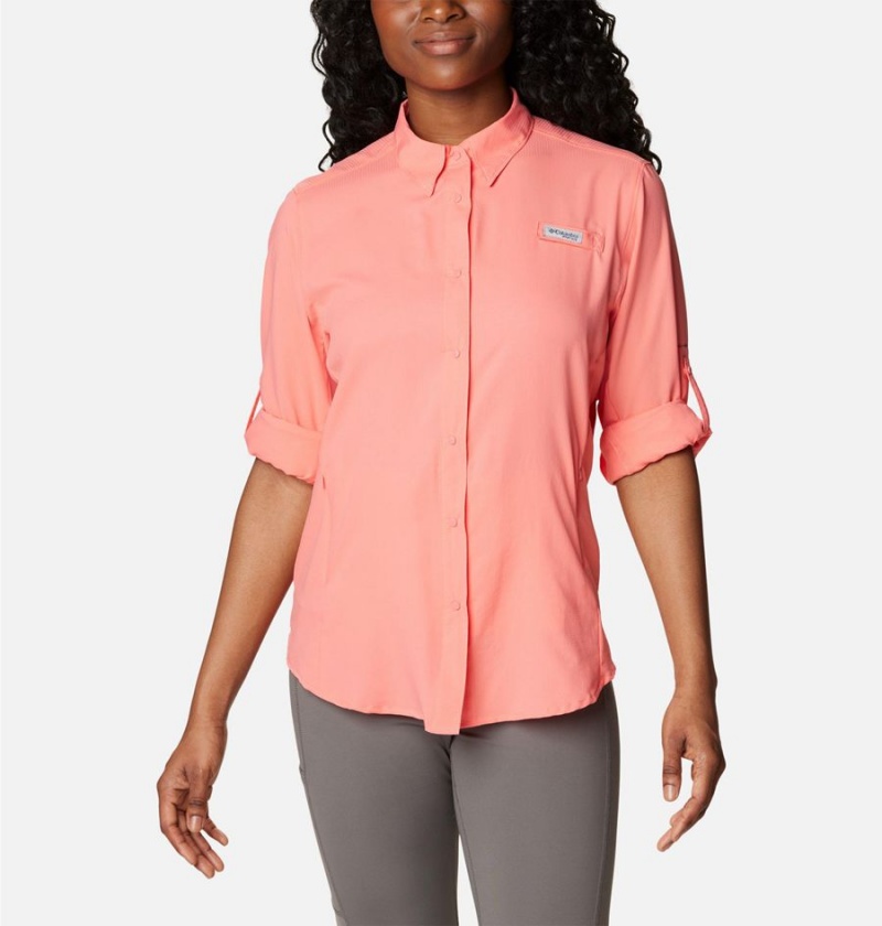 Columbia PFG Tamiami II Long Sleeve Women's Shirt Orange | BTFXIK-702