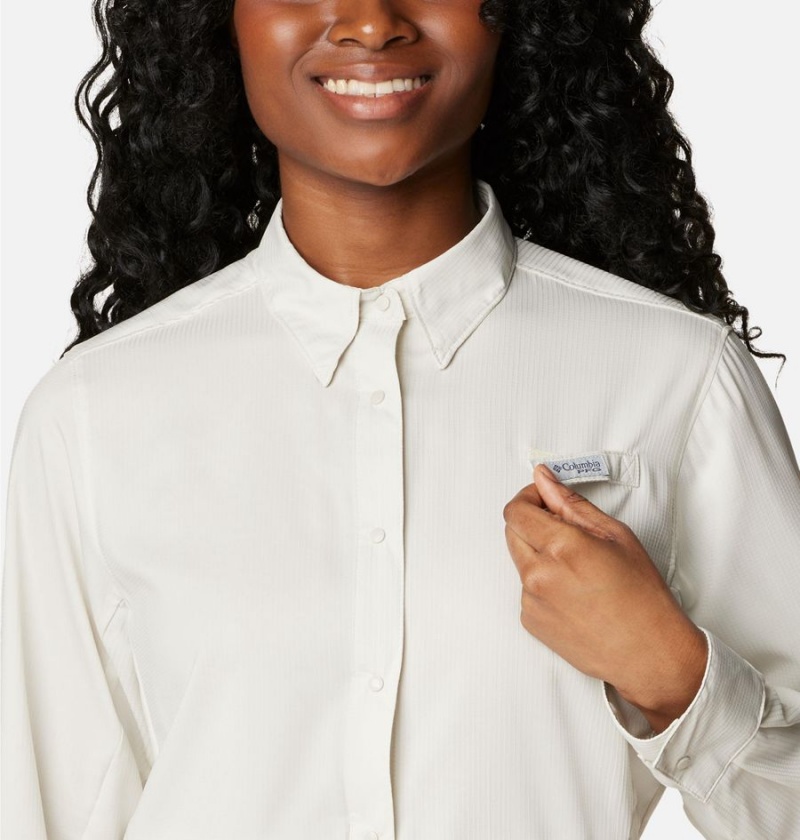 Columbia PFG Tamiami II Long Sleeve Women's Shirt White | STVHAN-470