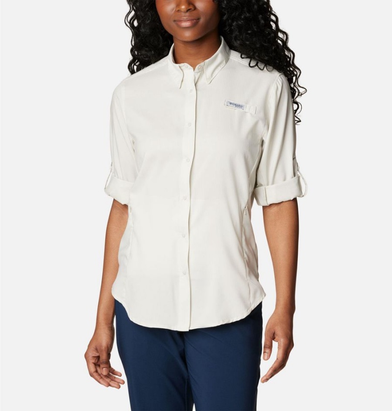 Columbia PFG Tamiami II Long Sleeve Women's Shirt White | STVHAN-470