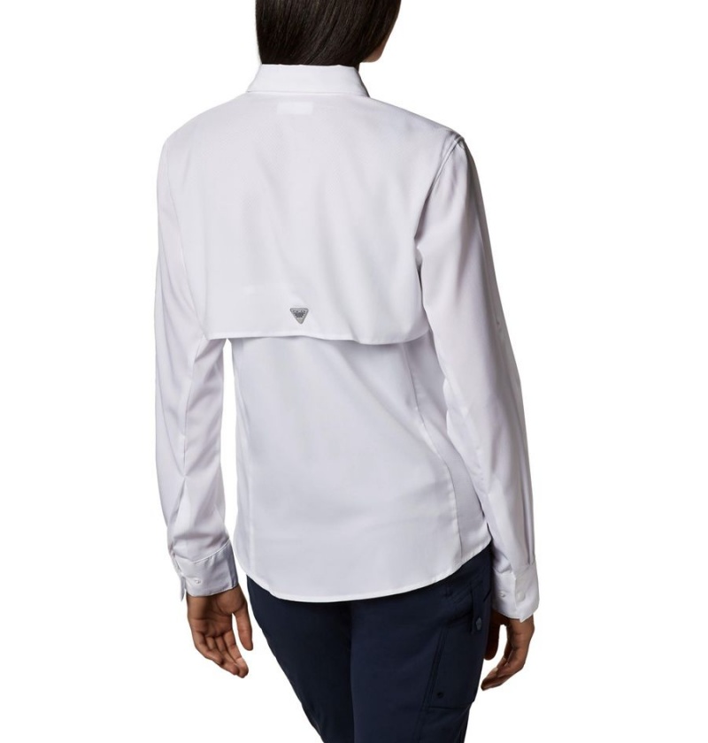 Columbia PFG Tamiami II Long Sleeve Women's Shirt White | RVMOCX-457