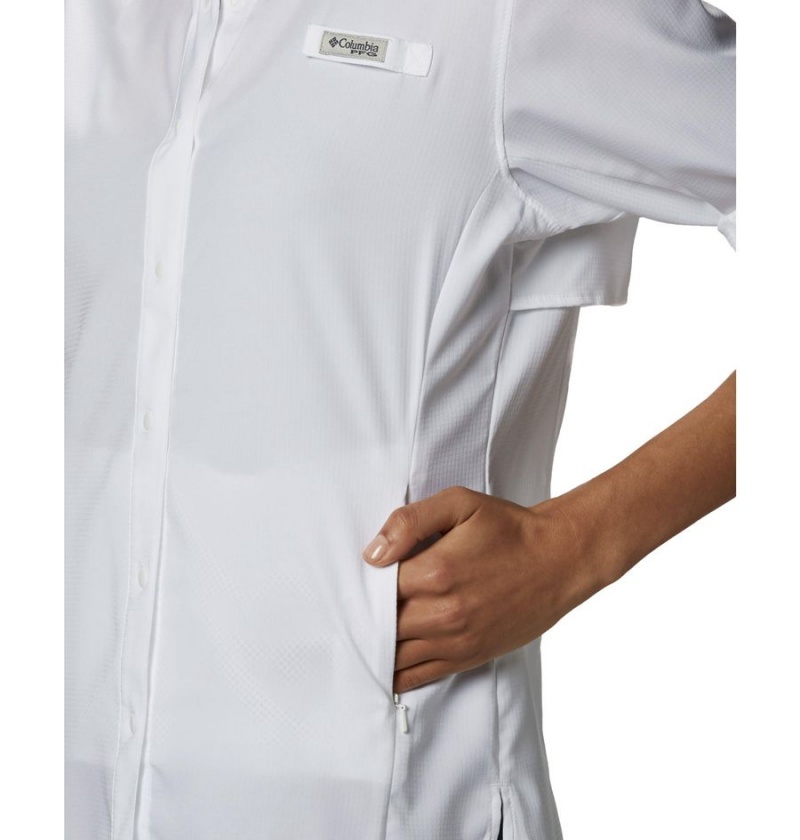 Columbia PFG Tamiami II Long Sleeve Women's Shirt White | RVMOCX-457