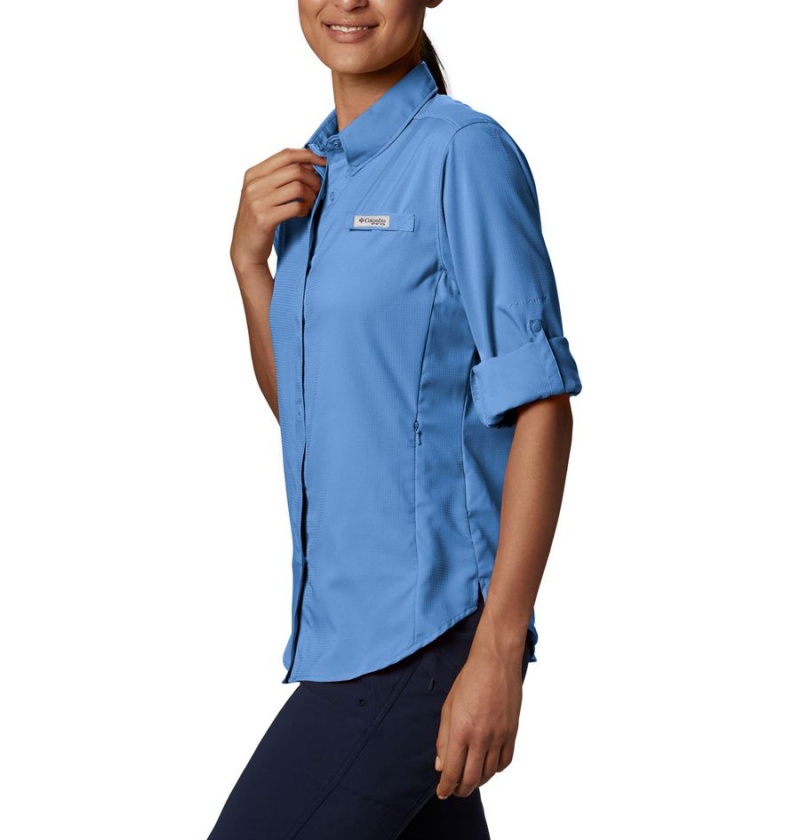 Columbia PFG Tamiami II Long Sleeve Women's Shirt Blue | OKEJIV-296