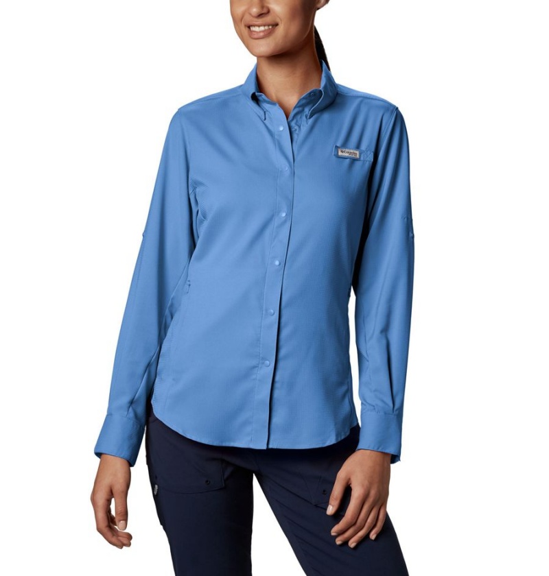 Columbia PFG Tamiami II Long Sleeve Women\'s Shirt Blue | OKEJIV-296
