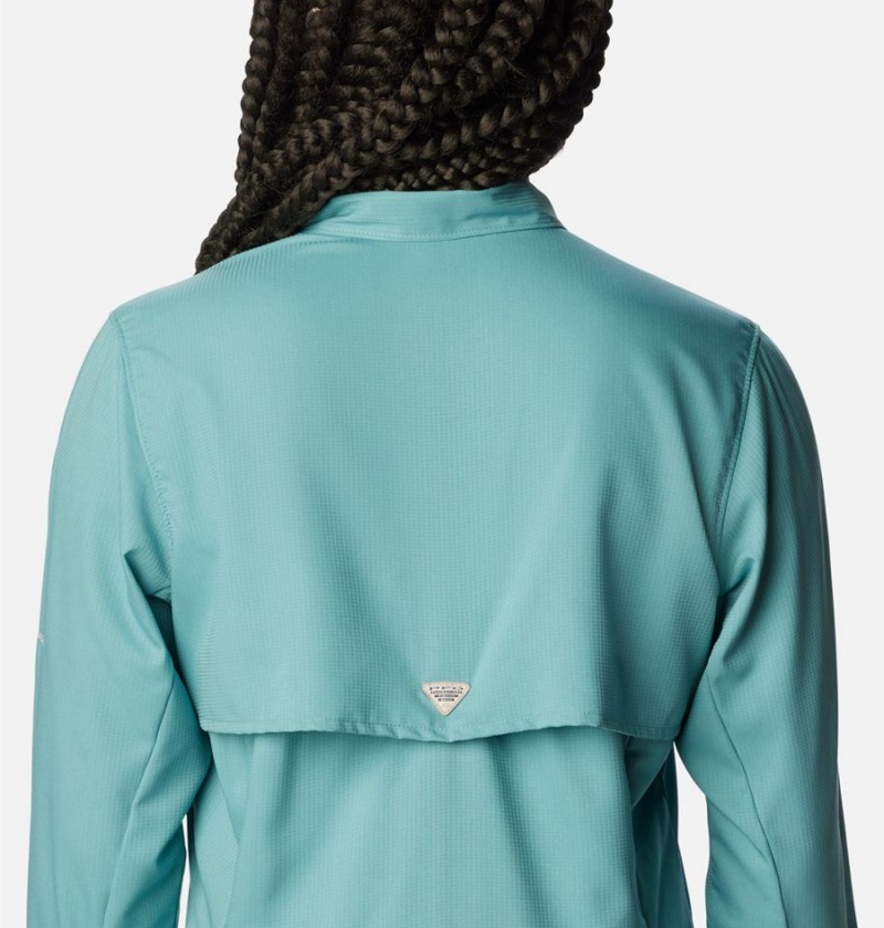 Columbia PFG Tamiami II Long Sleeve Women's Shirt Turquoise | HKGAND-982