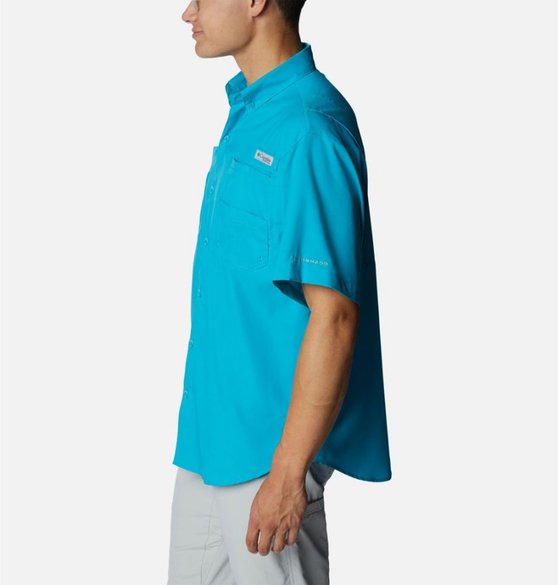 Columbia PFG Tamiami II Short Sleeve Men's Shirt Turquoise | ZPYCIH-810