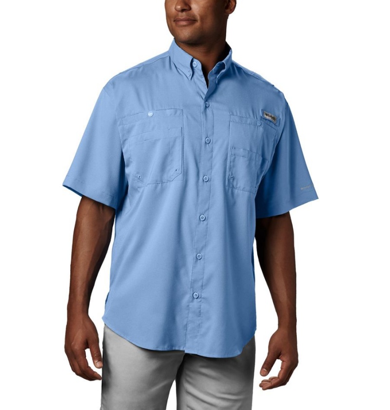 Columbia PFG Tamiami II Short Sleeve Men\'s Shirt Blue | MXNUTJ-798