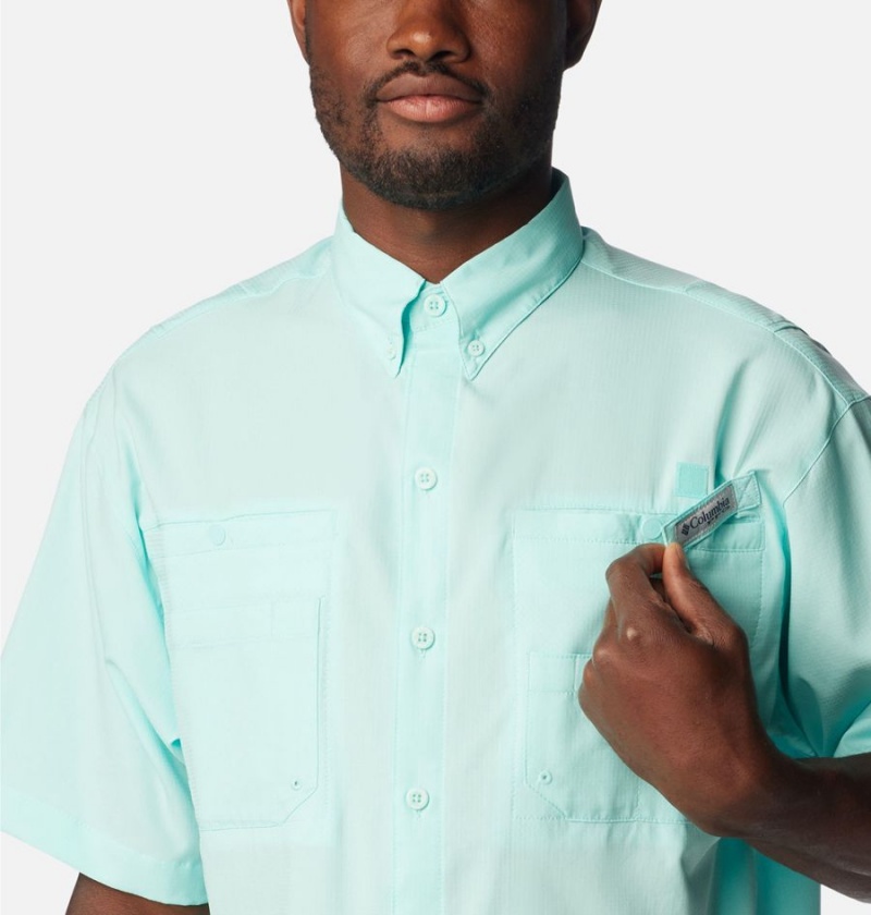 Columbia PFG Tamiami II Short Sleeve Men's Shirt Turquoise | UQIVYO-265