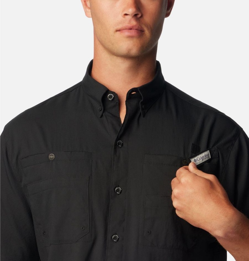 Columbia PFG Tamiami II Short Sleeve Men's Shirt Black | HPUSBO-612