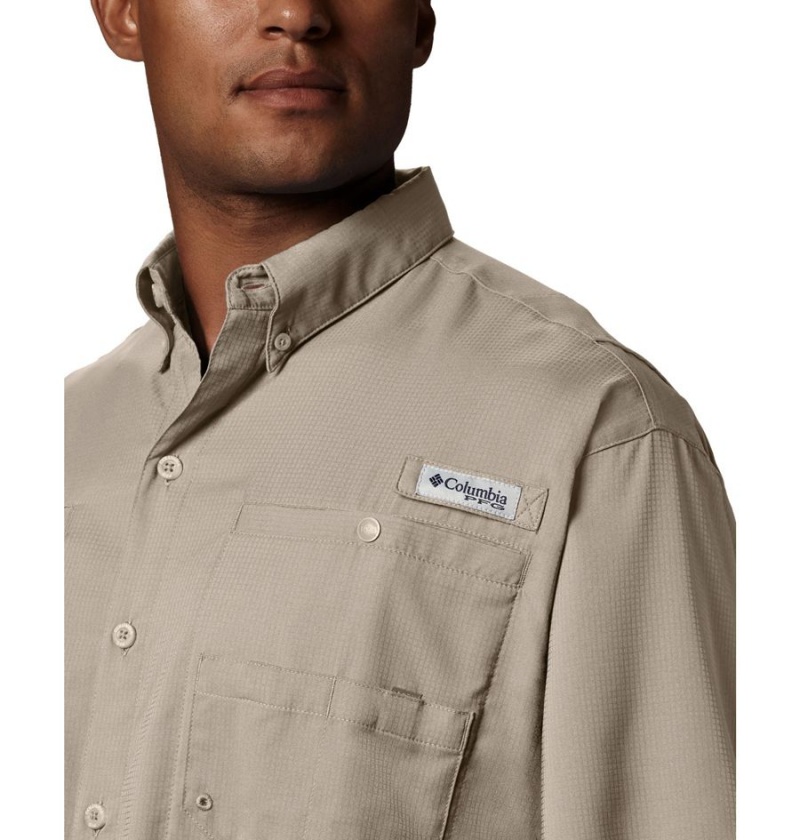 Columbia PFG Tamiami II Short Sleeve Men's Shirt Khaki | CHDINK-968