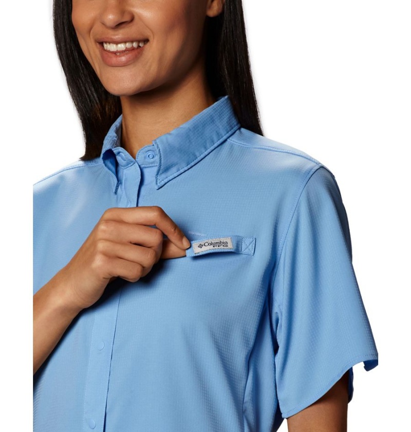 Columbia PFG Tamiami II Short Sleeve Women's Shirt Blue | BTCVON-462