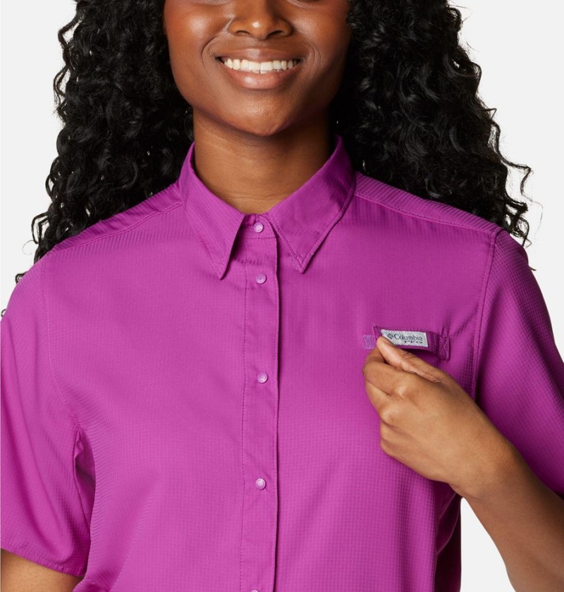 Columbia PFG Tamiami II Short Sleeve Women's Shirt Purple | DEORHB-598