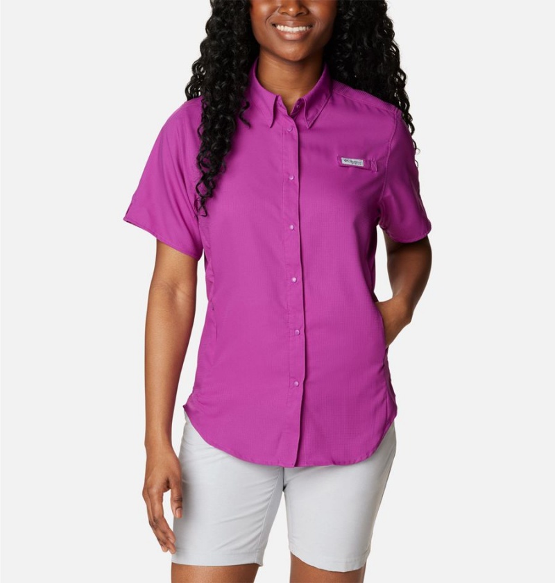 Columbia PFG Tamiami II Short Sleeve Women\'s Shirt Purple | DEORHB-598