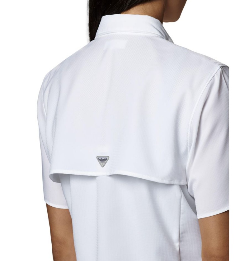 Columbia PFG Tamiami II Short Sleeve Women's Shirt White | QNFIHM-402