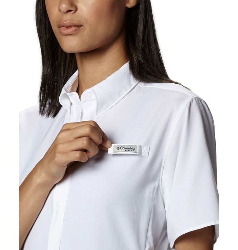 Columbia PFG Tamiami II Short Sleeve Women's Shirt White | QNFIHM-402
