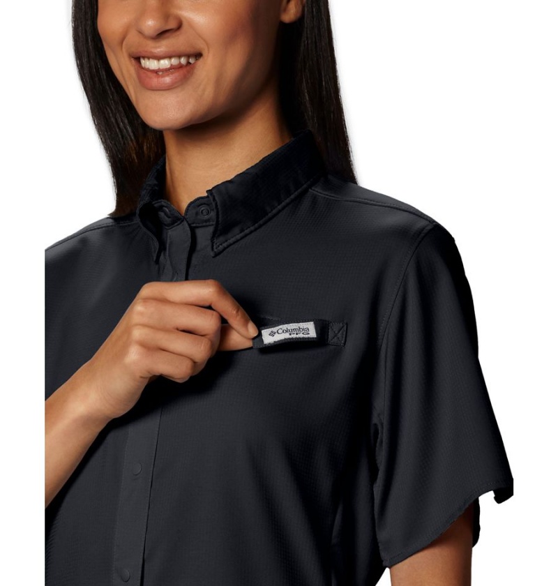 Columbia PFG Tamiami II Short Sleeve Women's Shirt Black | FMYRHV-549