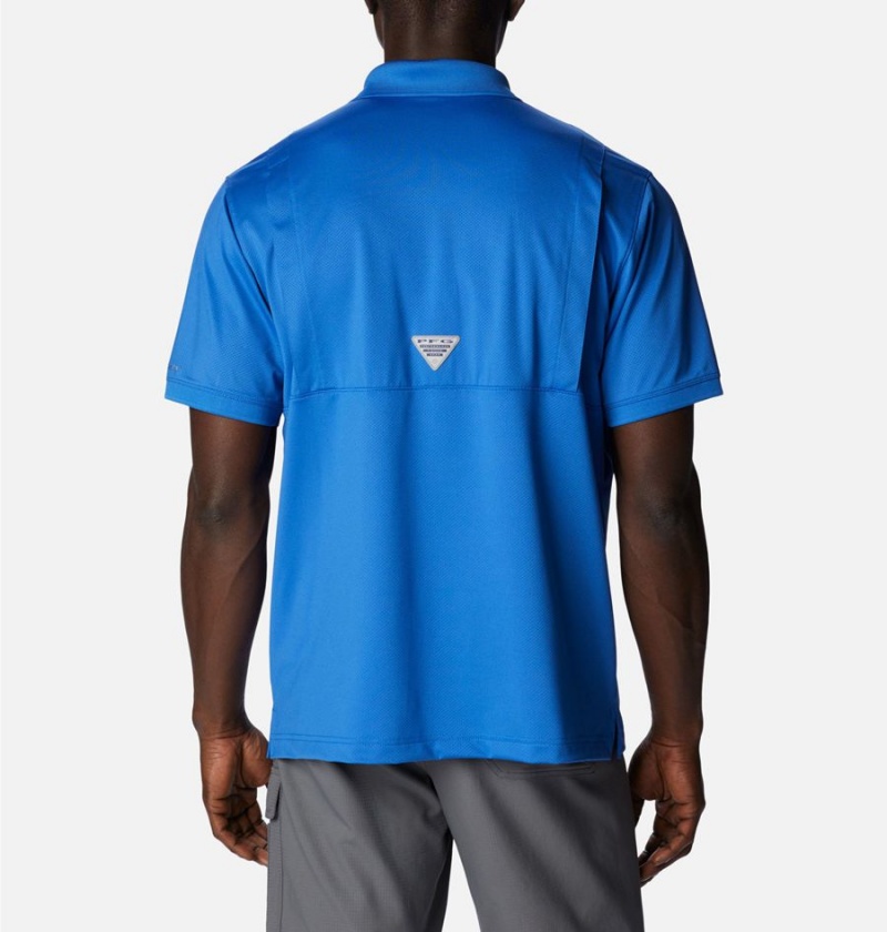 Columbia PFG Tamiami Men's Polo Shirt Blue | LZQXJH-730