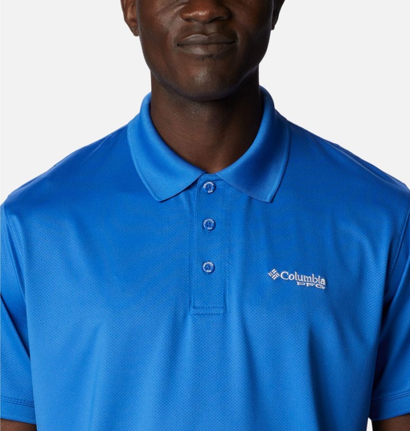Columbia PFG Tamiami Men's Polo Shirt Blue | LZQXJH-730