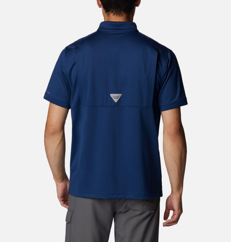 Columbia PFG Tamiami Men's Polo Shirt Blue | NXRPHK-013