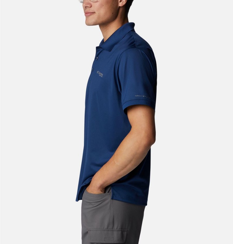 Columbia PFG Tamiami Men's Polo Shirt Blue | NXRPHK-013