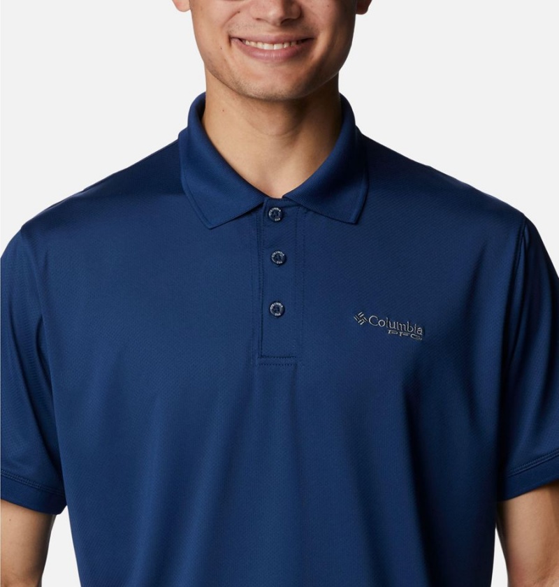 Columbia PFG Tamiami Men's Polo Shirt Blue | NXRPHK-013
