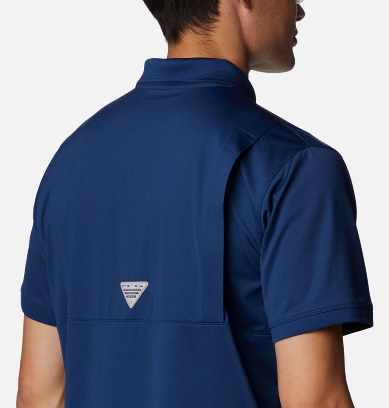 Columbia PFG Tamiami Men's Polo Shirt Blue | NXRPHK-013