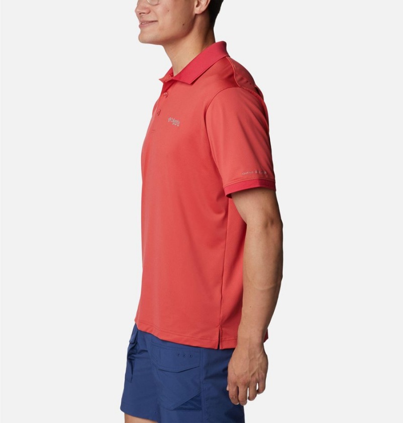 Columbia PFG Tamiami Men's Polo Shirt Red | QBNEKM-609