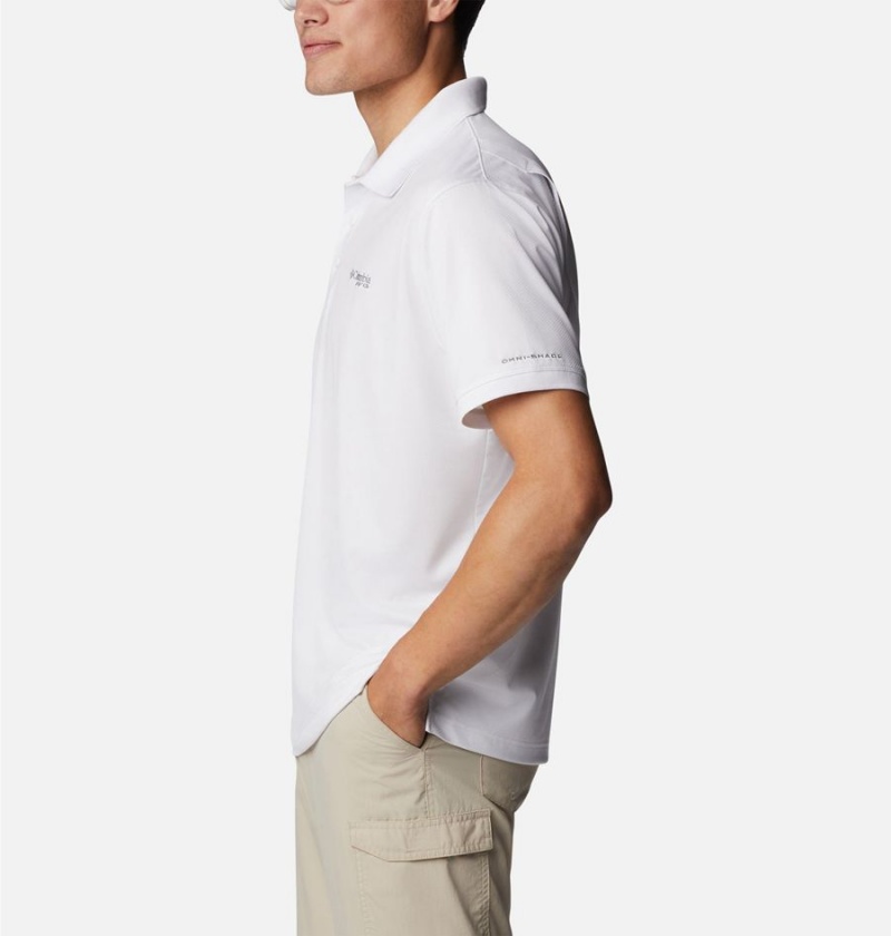 Columbia PFG Tamiami Men's Polo Shirt White | OTNARI-935