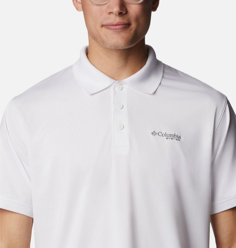 Columbia PFG Tamiami Men's Polo Shirt White | OTNARI-935