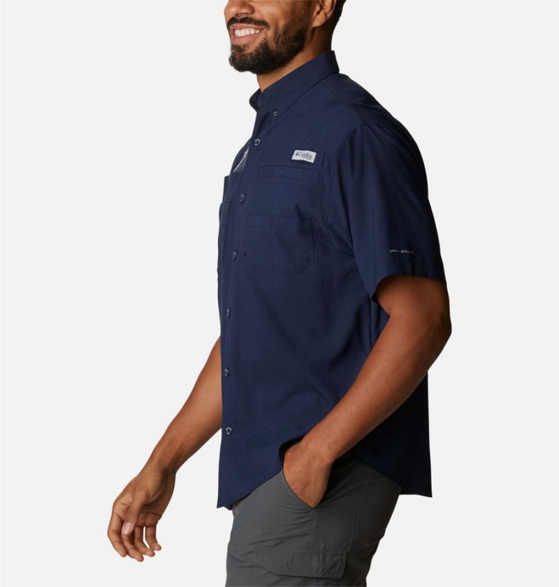 Columbia PFG Tamiami Short Sleeve - Dallas Cowboys Men's Shirt Navy | AYBLRK-943