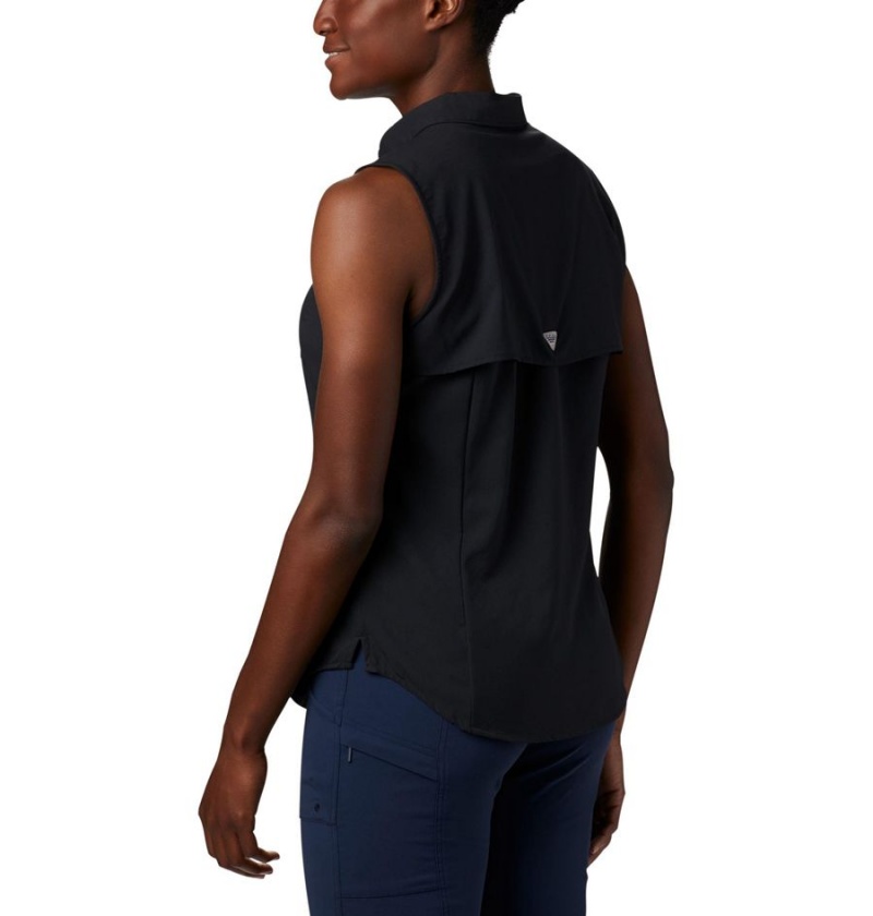 Columbia PFG Tamiami Sleeveless Women's Tank Top Black | IXDHPS-702