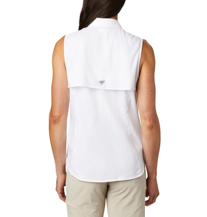 Columbia PFG Tamiami Sleeveless Women's Tank Top White | CGMIBX-349