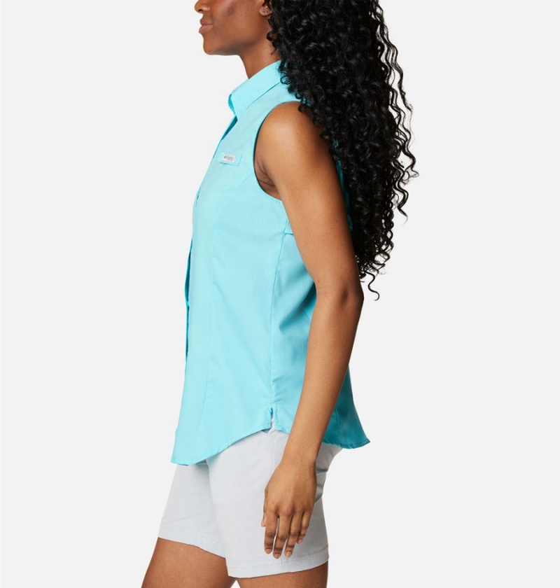 Columbia PFG Tamiami Sleeveless Women's Tank Top Blue | QTLPDS-749