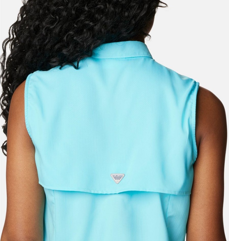 Columbia PFG Tamiami Sleeveless Women's Tank Top Blue | QTLPDS-749