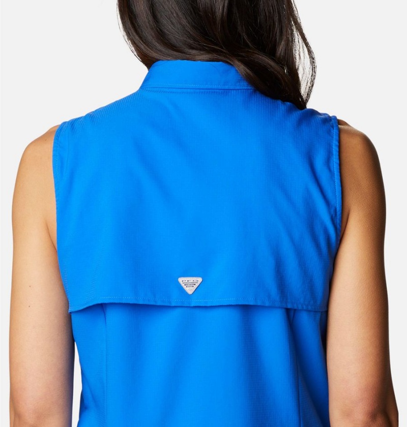 Columbia PFG Tamiami Sleeveless Women's Tank Top Blue | JLZGFI-915