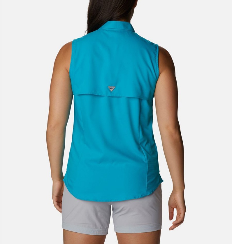 Columbia PFG Tamiami Sleeveless Women's Tank Top Turquoise | TRYQMI-617