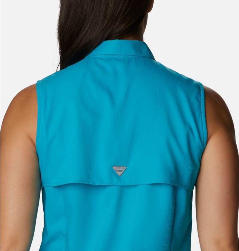Columbia PFG Tamiami Sleeveless Women's Tank Top Turquoise | TRYQMI-617