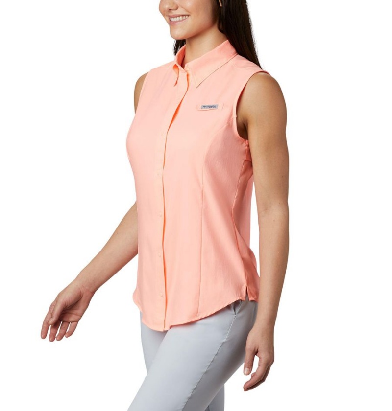 Columbia PFG Tamiami Sleeveless Women's Tank Top Orange | FBULOQ-681