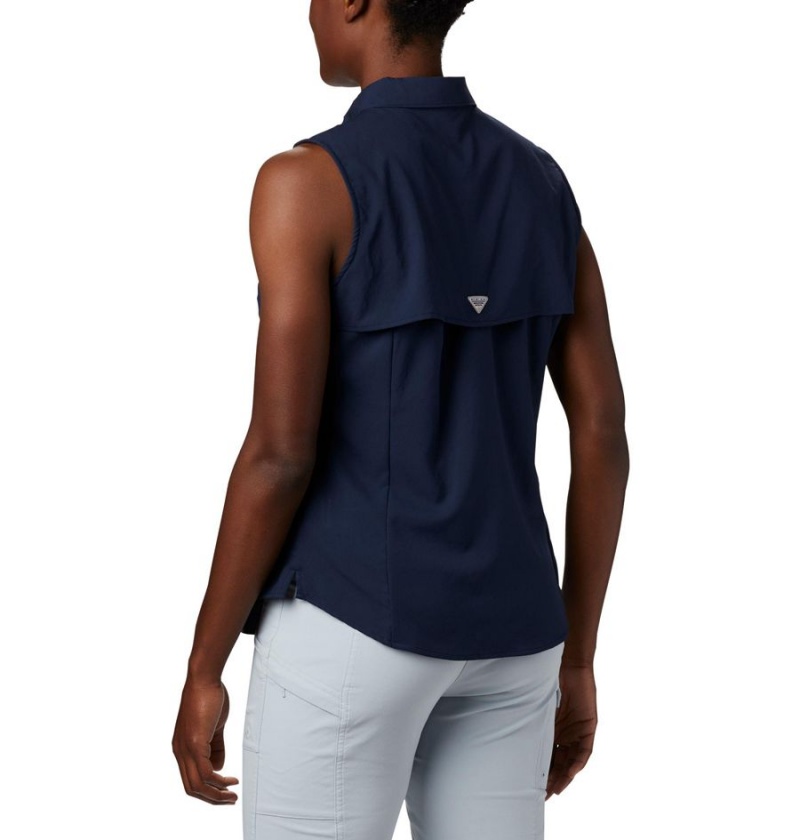 Columbia PFG Tamiami Sleeveless Women's Tank Top Navy | FMKLTD-069