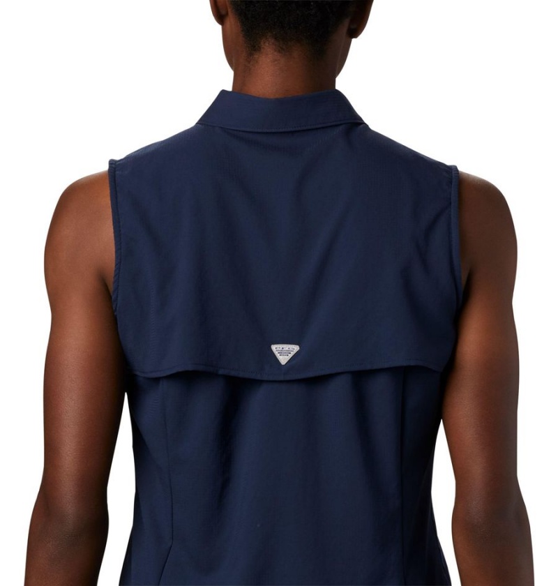 Columbia PFG Tamiami Sleeveless Women's Tank Top Navy | FMKLTD-069