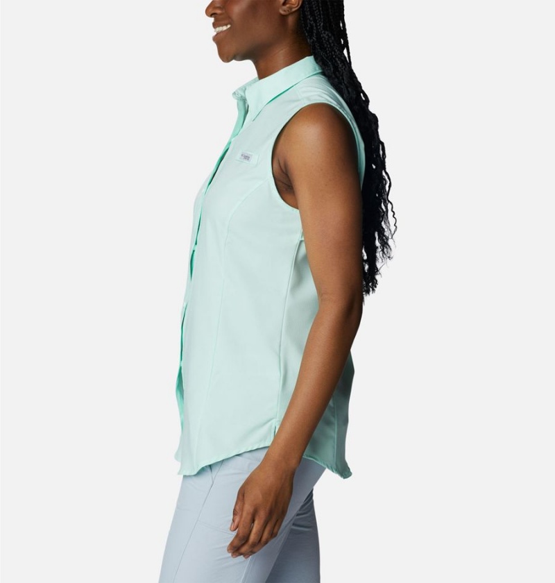 Columbia PFG Tamiami Sleeveless Women's Tank Top Green | AHWYFV-265