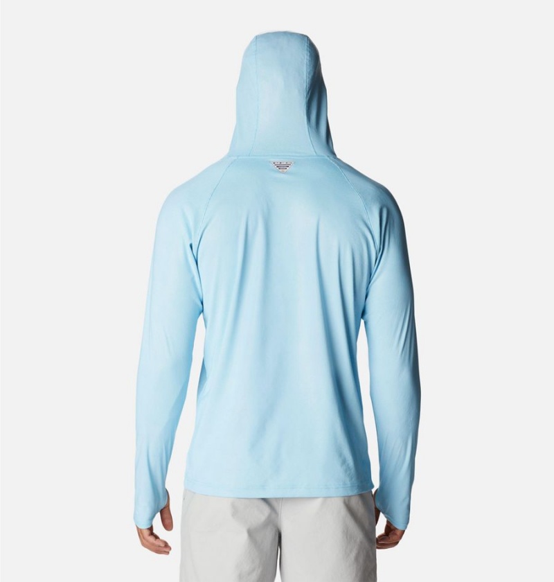 Columbia PFG Terminal Deflector Ice Men's Hoodie Blue | JGDUCL-647