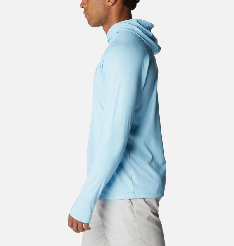 Columbia PFG Terminal Deflector Ice Men's Hoodie Blue | JGDUCL-647
