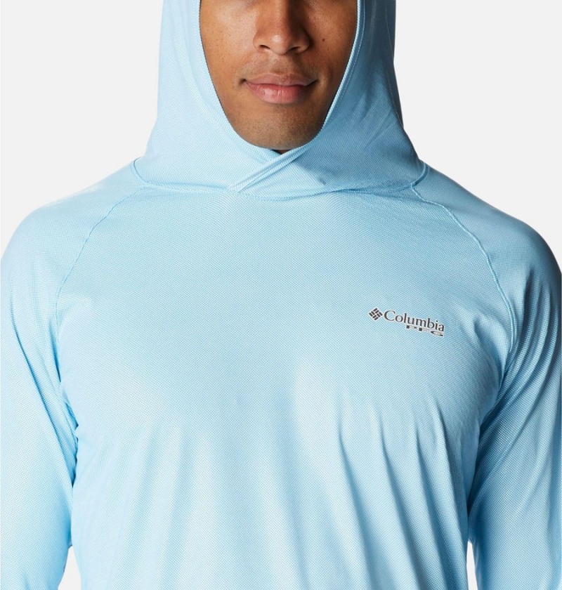 Columbia PFG Terminal Deflector Ice Men's Hoodie Blue | JGDUCL-647