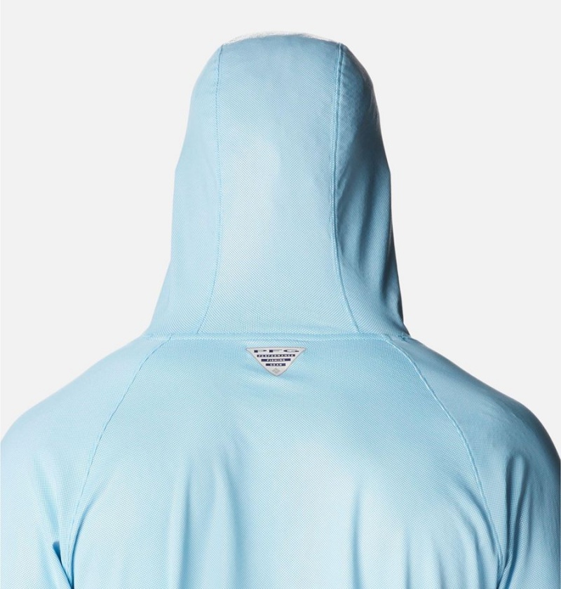 Columbia PFG Terminal Deflector Ice Men's Hoodie Blue | JGDUCL-647