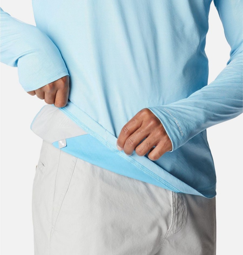 Columbia PFG Terminal Deflector Ice Men's Hoodie Blue | JGDUCL-647