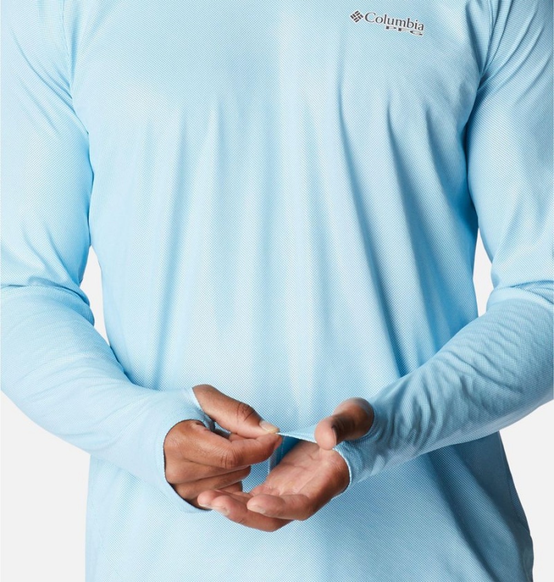 Columbia PFG Terminal Deflector Ice Men's Hoodie Blue | JGDUCL-647
