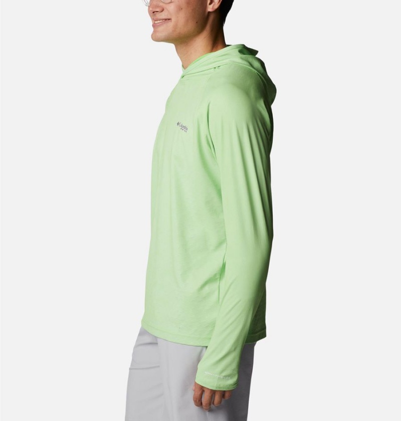 Columbia PFG Terminal Deflector Ice Men's Hoodie Green | MAHLPI-043