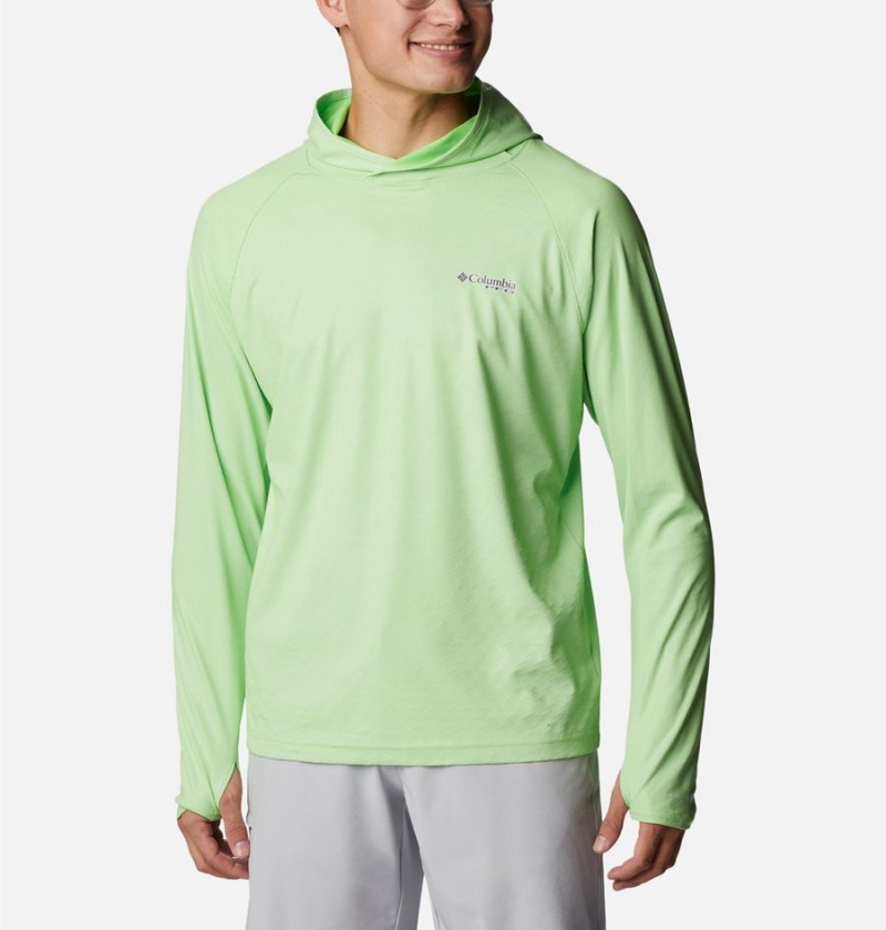 Columbia PFG Terminal Deflector Ice Men\'s Hoodie Green | MAHLPI-043
