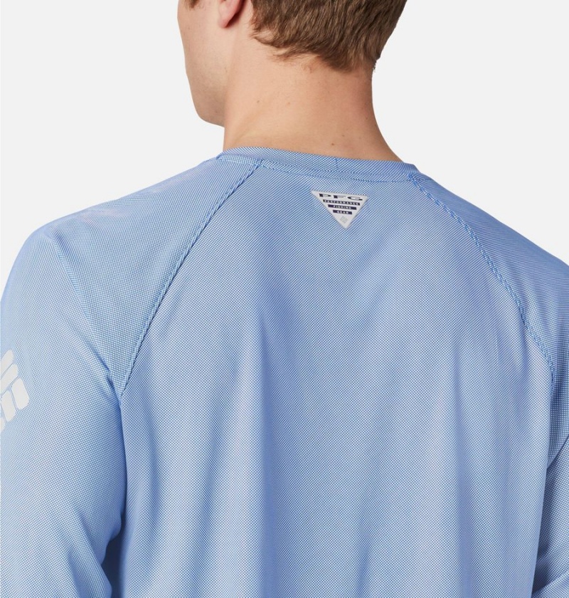Columbia PFG Terminal Deflector Long Sleeve Men's T-Shirt Blue | GMHVEB-278